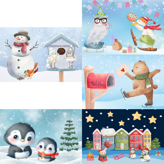 Set 'Sweet Winter' ansichtkaarten, 10 stuks
