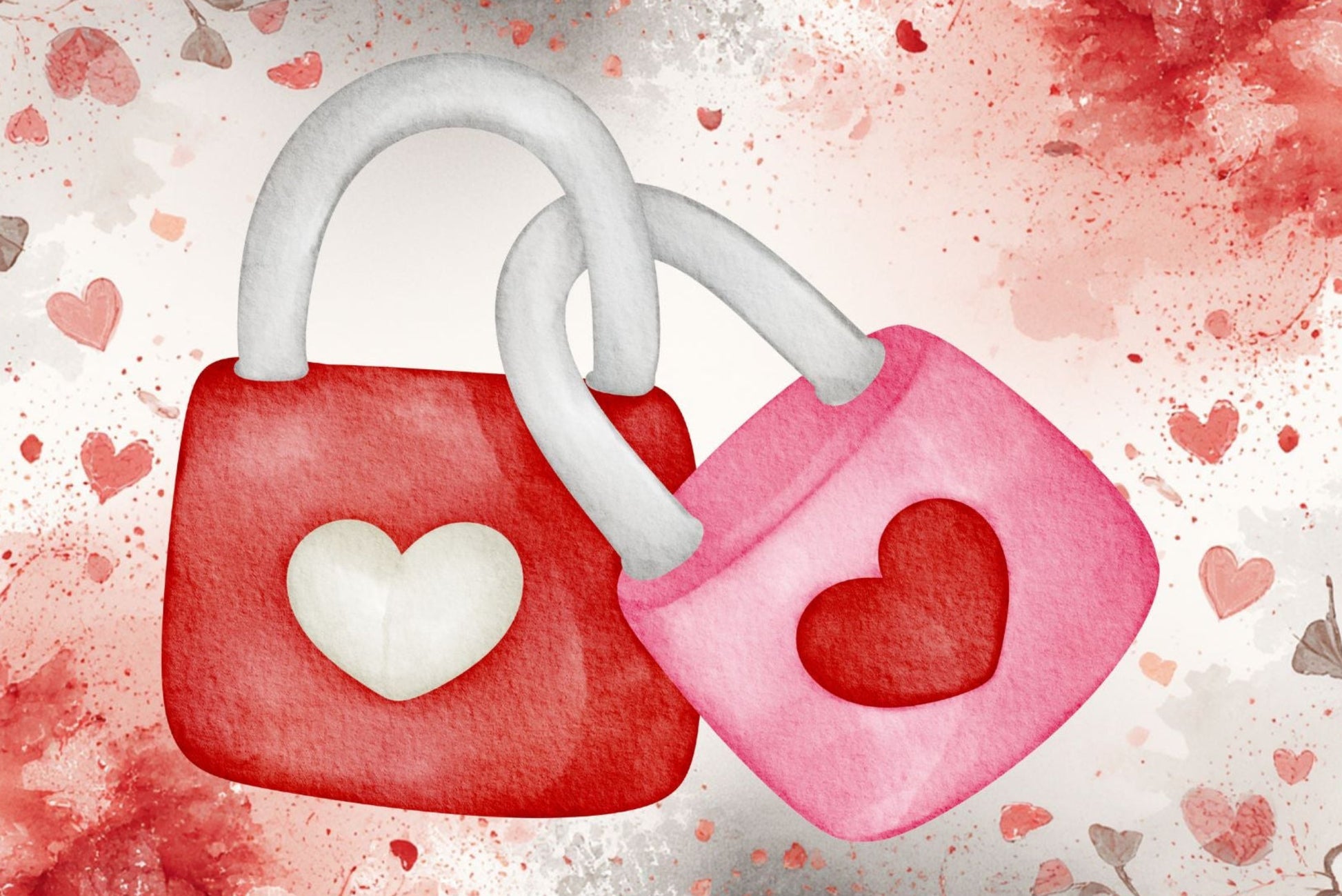 Ansichtkaart Vergrendelde liefde, Valentijnsdag