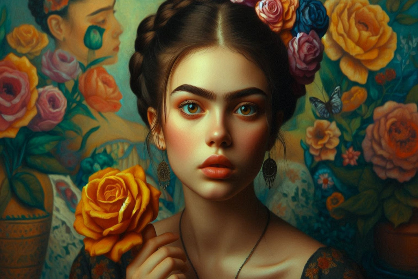 Ansichtkaart verleidelijk met bloemen