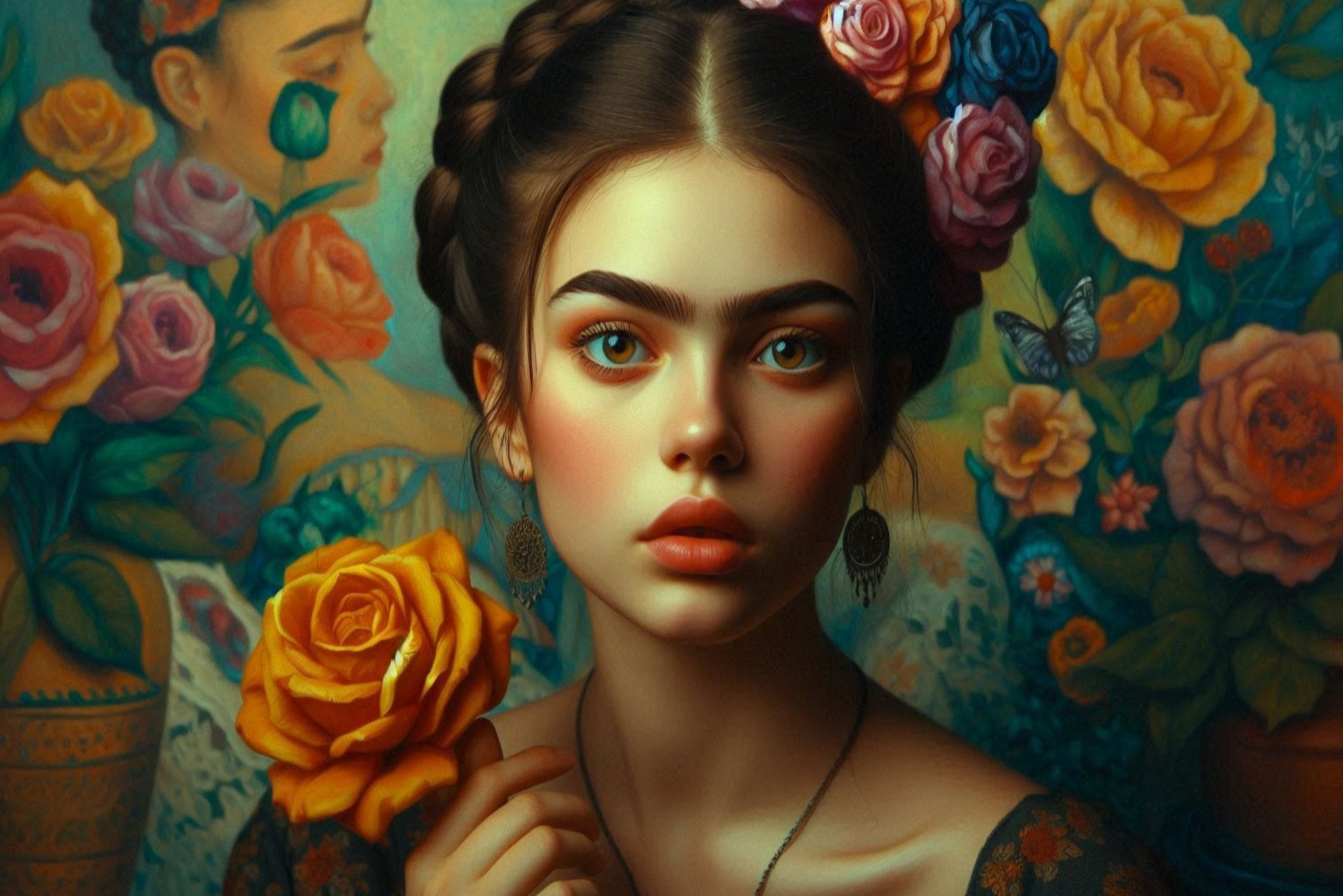 Ansichtkaart verleidelijk met bloemen