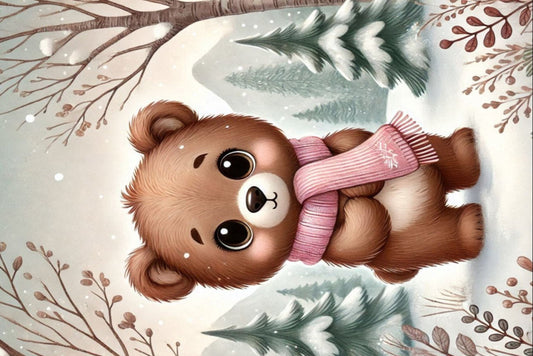 Ansichtkaart Winterdieren bruine beer