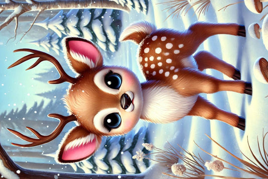 Ansichtkaart Winterdieren Hert