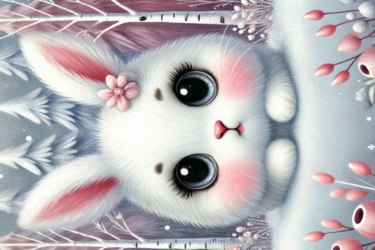 Ansichtkaart Winterdieren Konijn