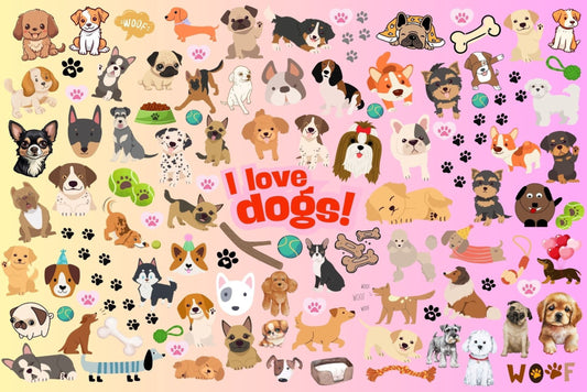 Ansichtkaart I love dogs