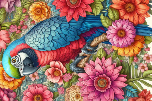 Ansichtkaart papegaai