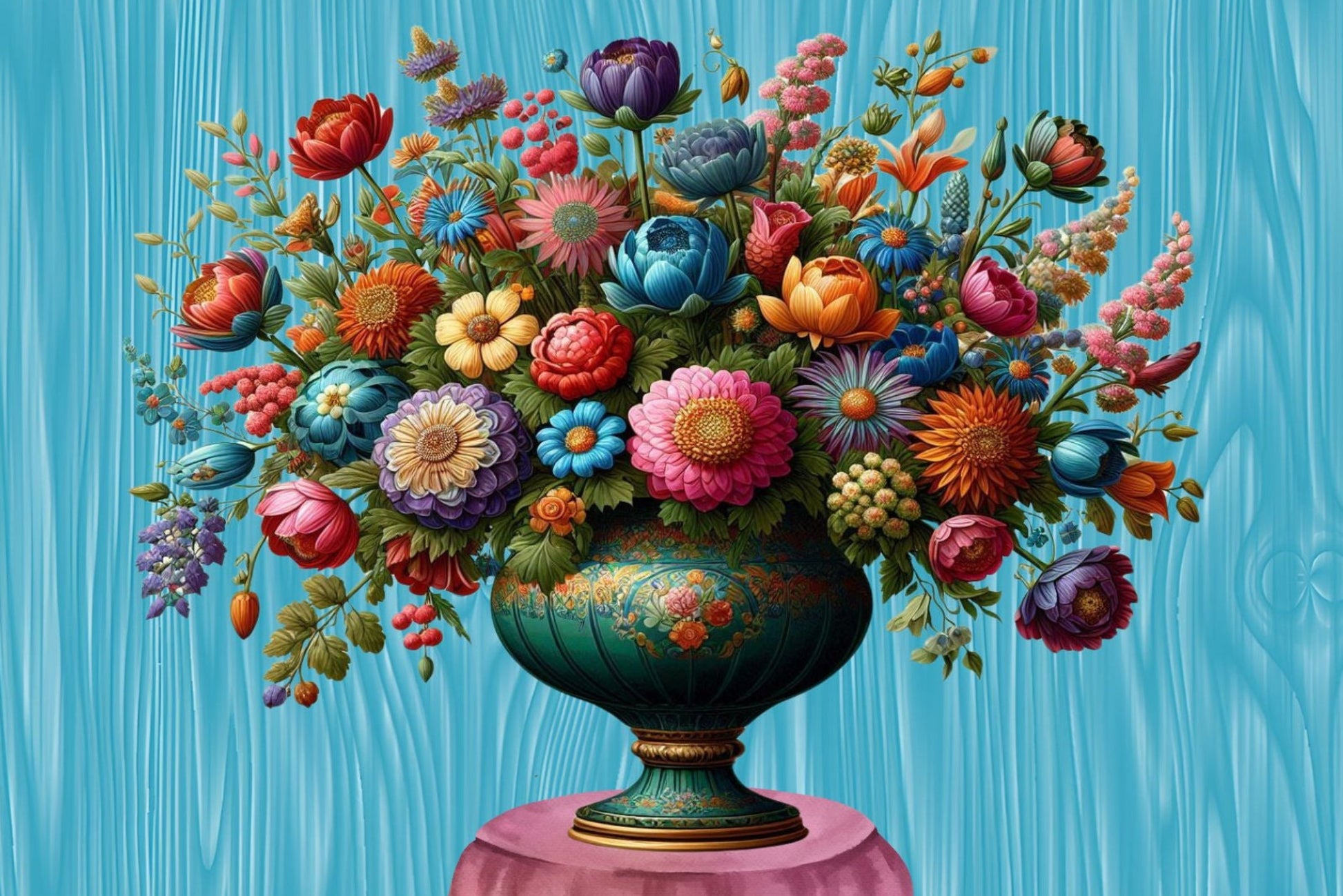 Ansichtkaart Vol in bloei