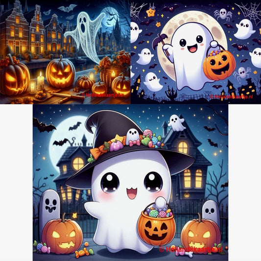 Set of 6 'Halloween' postcards