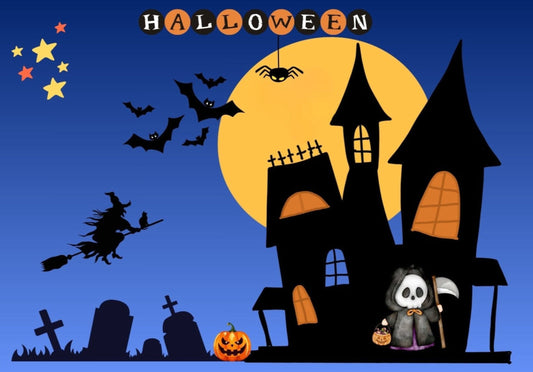 Ansichtkaart Halloween by night