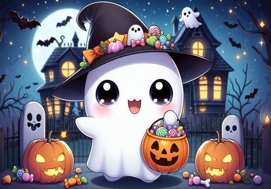 Ansichtkaart Halloween Snoepspookje