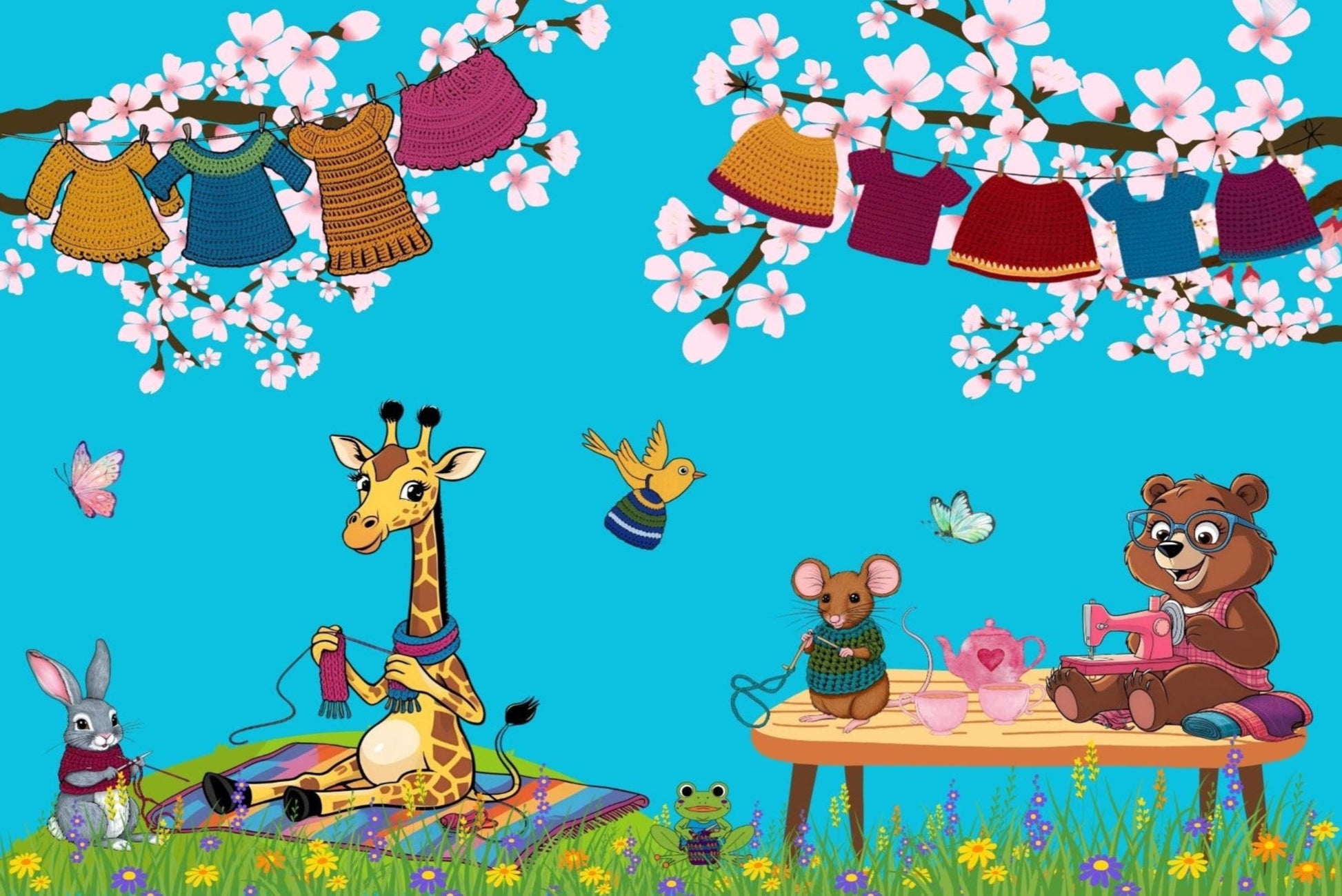 Ansichtkaart Handwerken in de buitenlucht