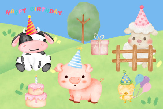 Ansichtkaart Happy Birthday Boerderij, Postcrossing