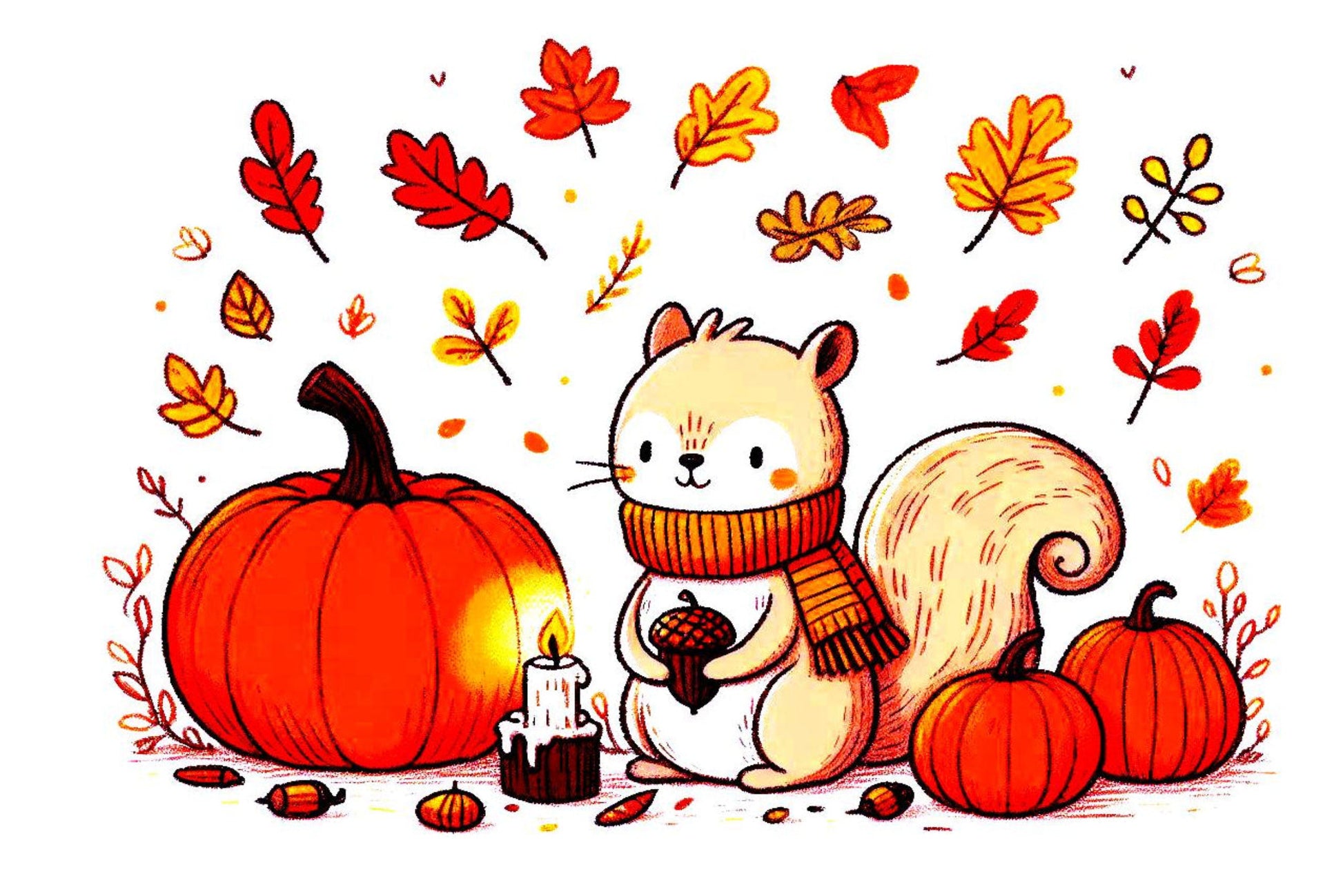 Ansichtkaart Herfst Eekhoorn