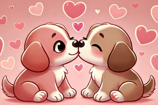 Ansichtkaart Ik hou van jou hondjes