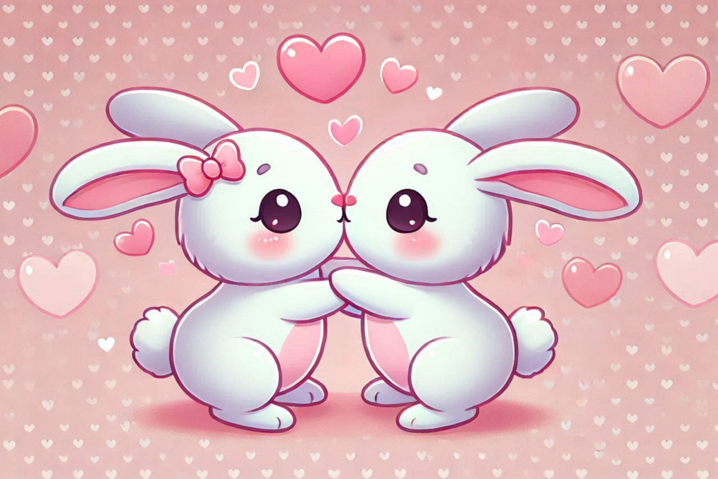 Ansichtkaart Ik hou van jou konijntjes