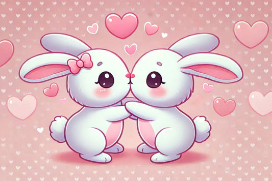 Ansichtkaart Ik hou van jou konijntjes