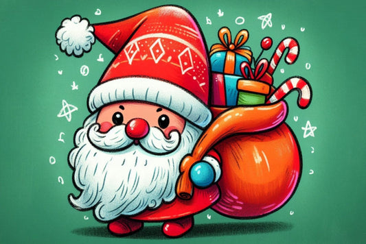 Ansichtkaart Kerstman met cadeaus