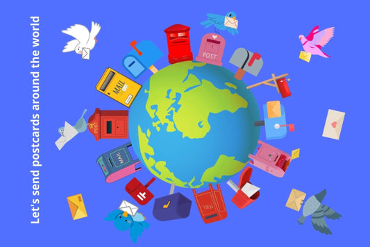 Ansichtkaart Let's send Postcards