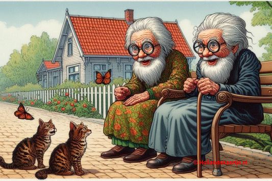 Ansichtkaart malle opa's, postcrossing