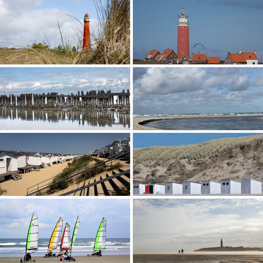 Set of 8 'Beach' postcards