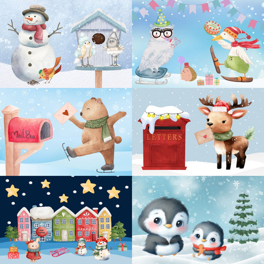 Set 'Sweet Winter' ansichtkaarten, 12 stuks