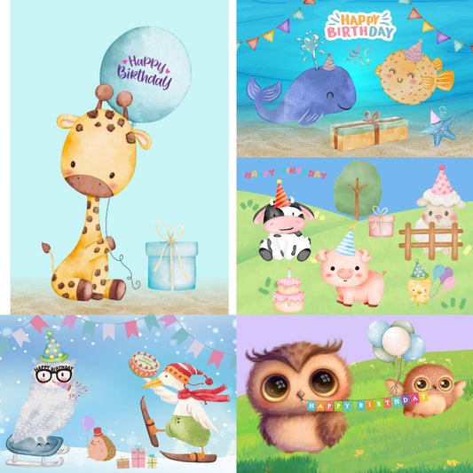 Set 'Sweet Birthday' ansichtkaarten, 10 stuks