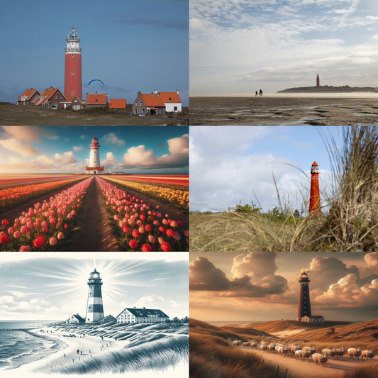 Set of 6 'Lighthouses' postcards