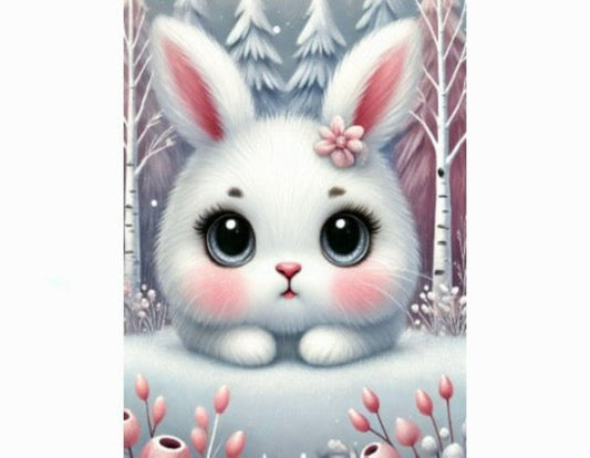 Postcard Winter Animals - Rabbit