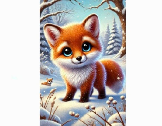 Postcard Winter Animals - Fox